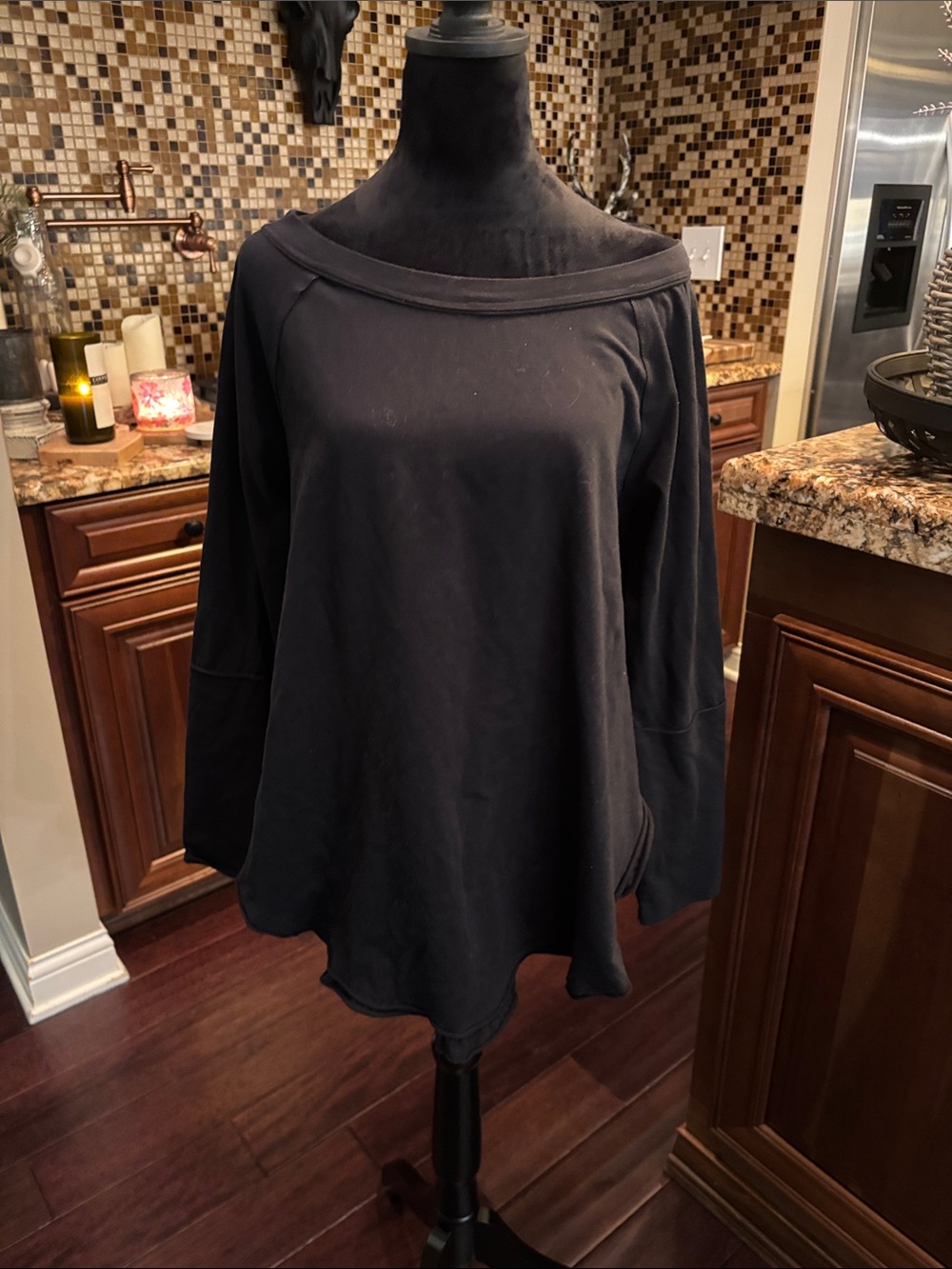 BUCKETLIST Black Off-Shoulder Pullover Sweatshirt